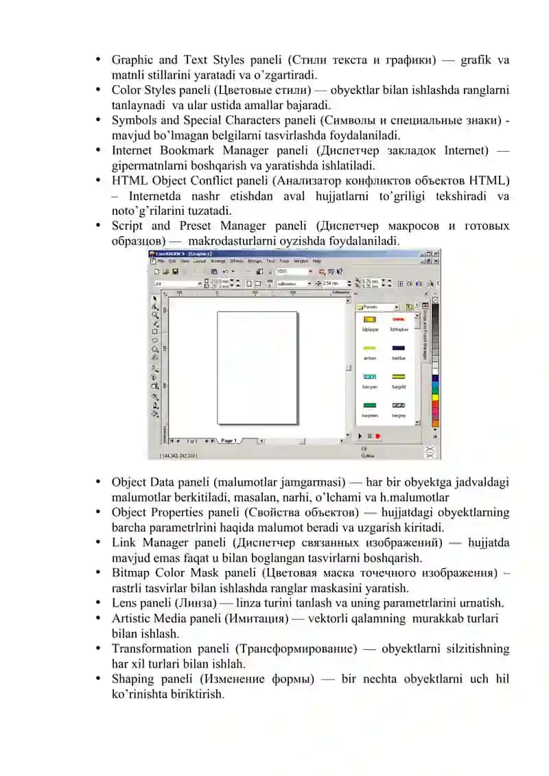 Corel DRAWda ishlash 4