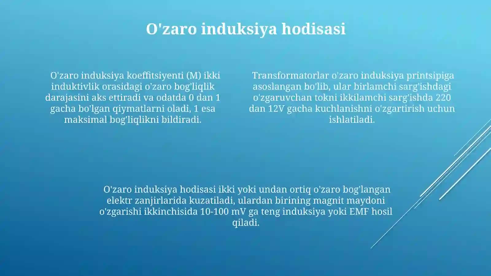 O'zinduksiya va o'zaro induksiya hodisalari 4