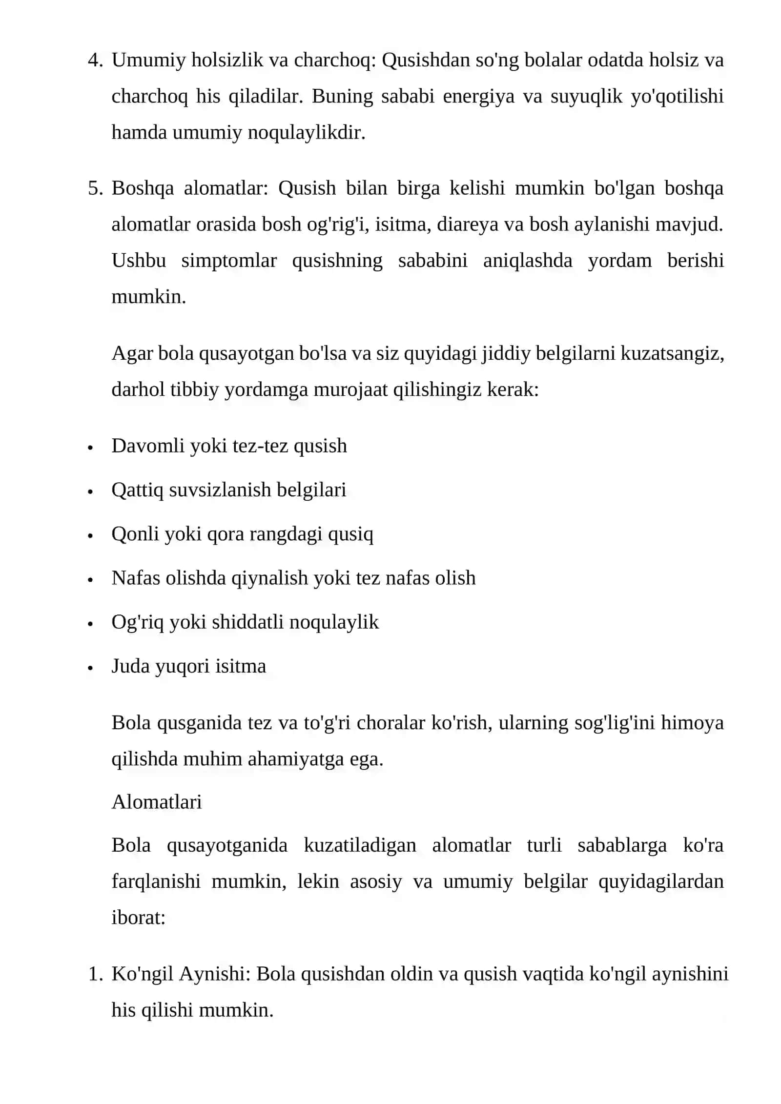 Qusayotgan bolaga hamshiralik jarayonini tuzushni o`rganish 4