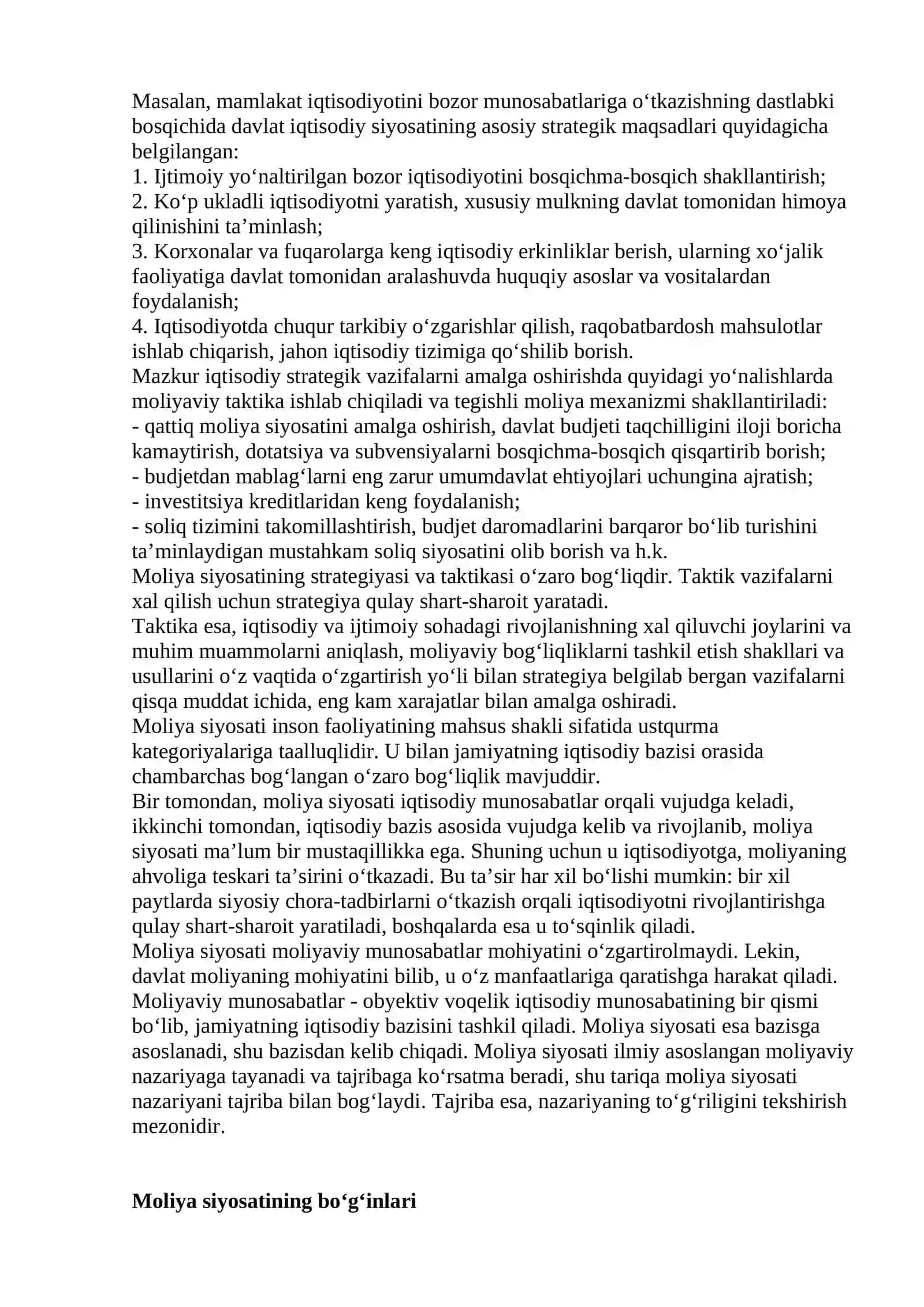Moliya siyosati va moliya mexanizmi 4