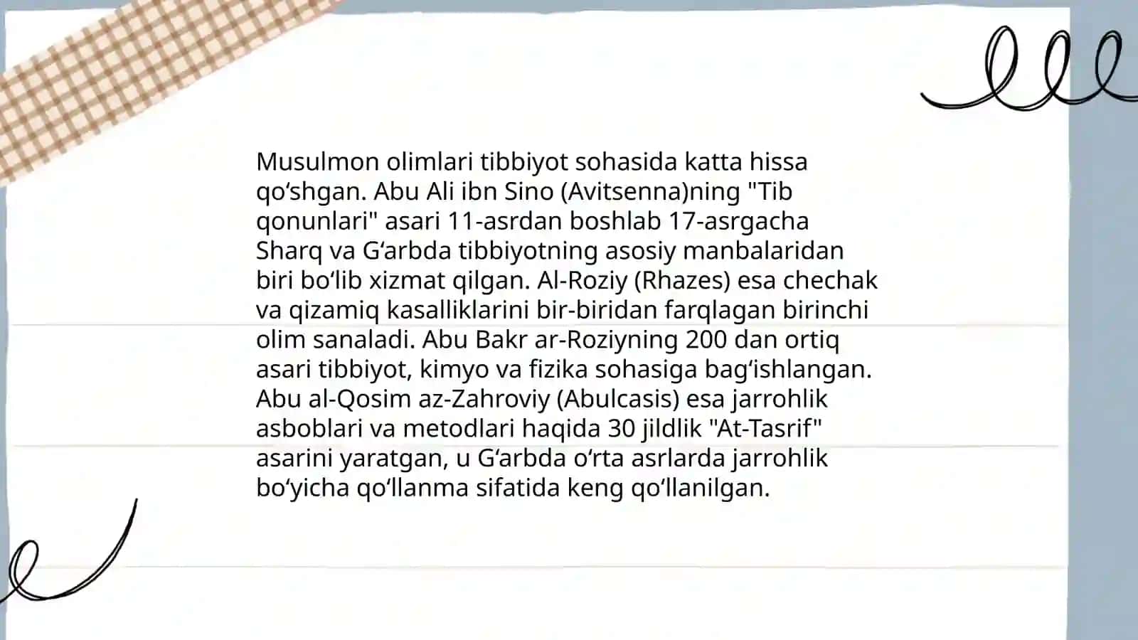 Shayx Muhammad Sodiq Muhammad Yusufning "Olam va Odam, din va ilm" asarida musulmon va allomalarining jahon ilm fan rivoniga qo'shgan hissasi 4