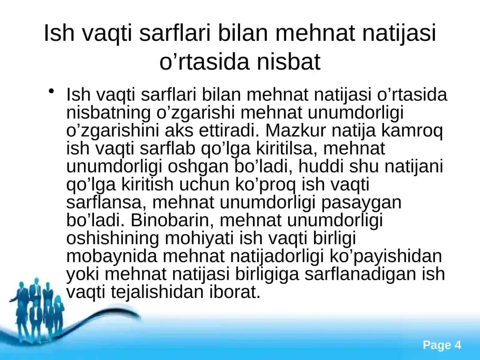 Mehnat unumdorligini o'lchash metodlari 4
