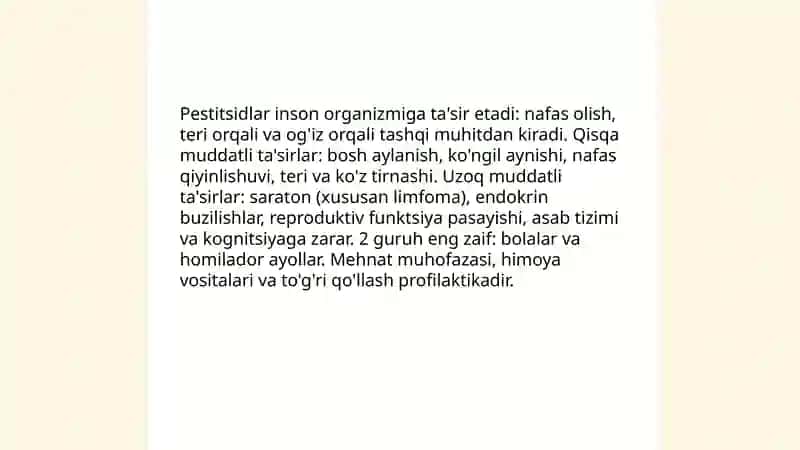 Ekinlarning pestitsidlar va kimyoviy moddalar bn ifloslanishi 4
