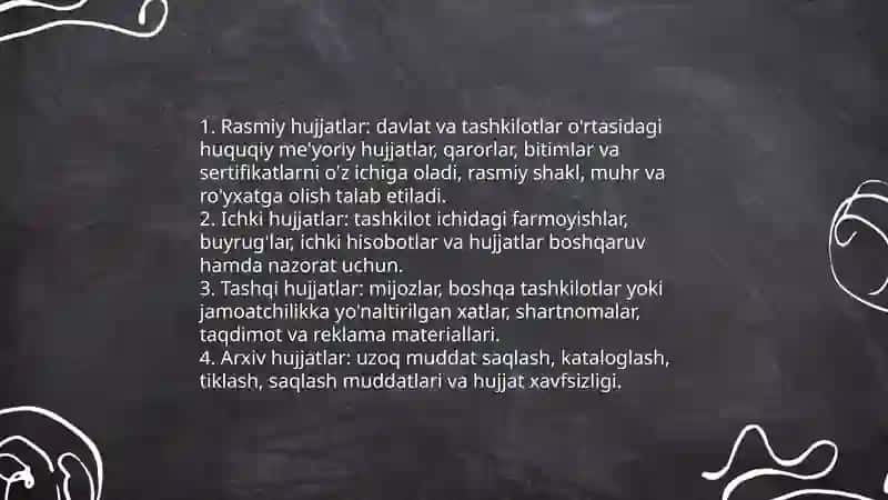 Ma'lumot-axborot hujjatlari 4