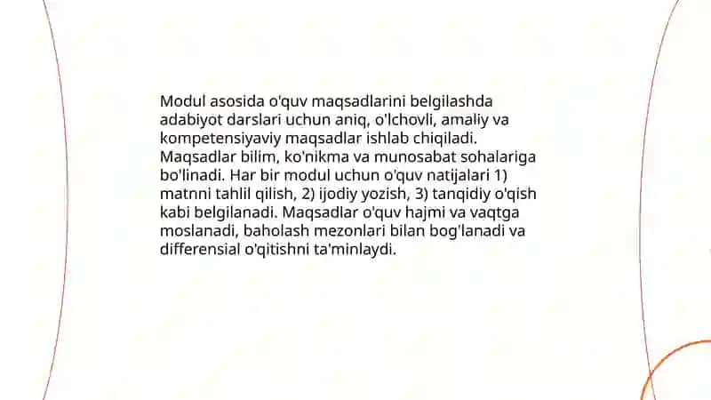 Modulli talim texnologiyasi xususiyatlari va adabiyot o'qitishda undan foydalanish yo'llari 4