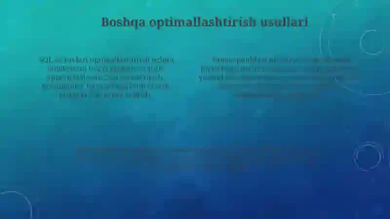 Indekslash va ma'lumotlar bazasini optimallashtirish 4