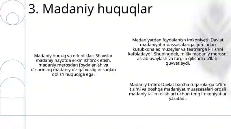 O‘Zbekiston Respublikasi Fuqarolarining Iqtisodiy, Ijtimoiy, Madaniy Va Ekologik Huquqlari 4