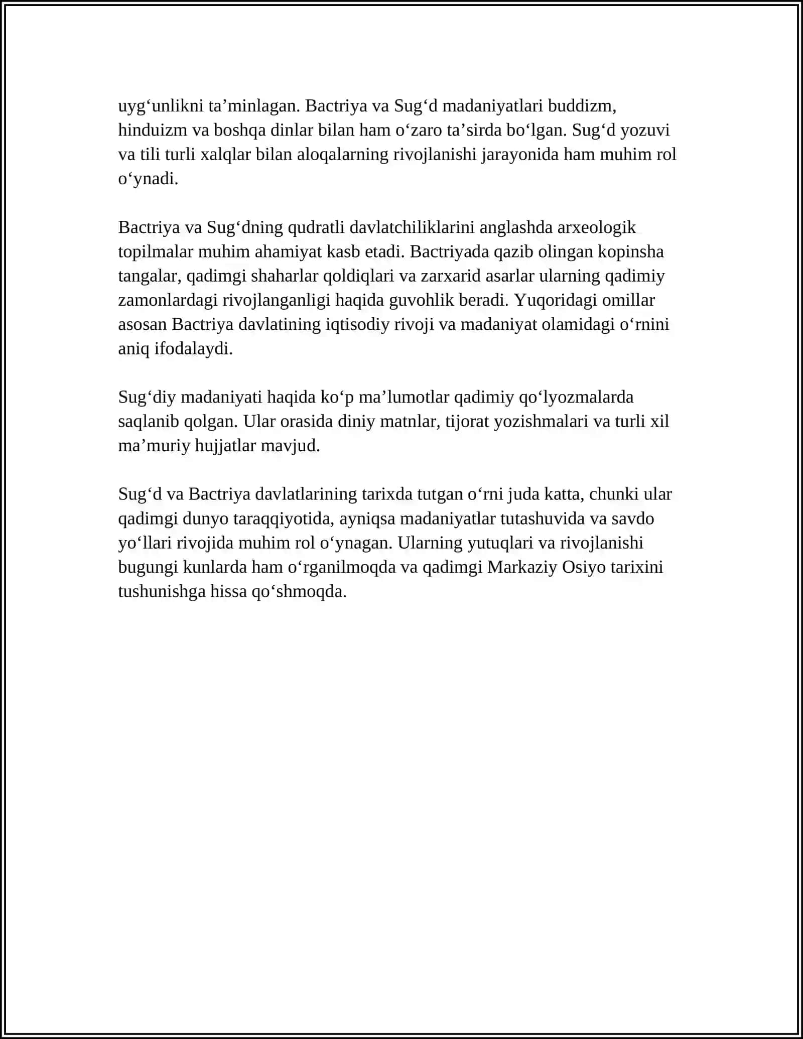 O‘ZBEK DAVLATCHILIGINING TARIXIY BOSQICHLARI (O‘ZBEKISTON HUDUDIDAGI DAVLATLAR TARIXI MISOLIDA) 4