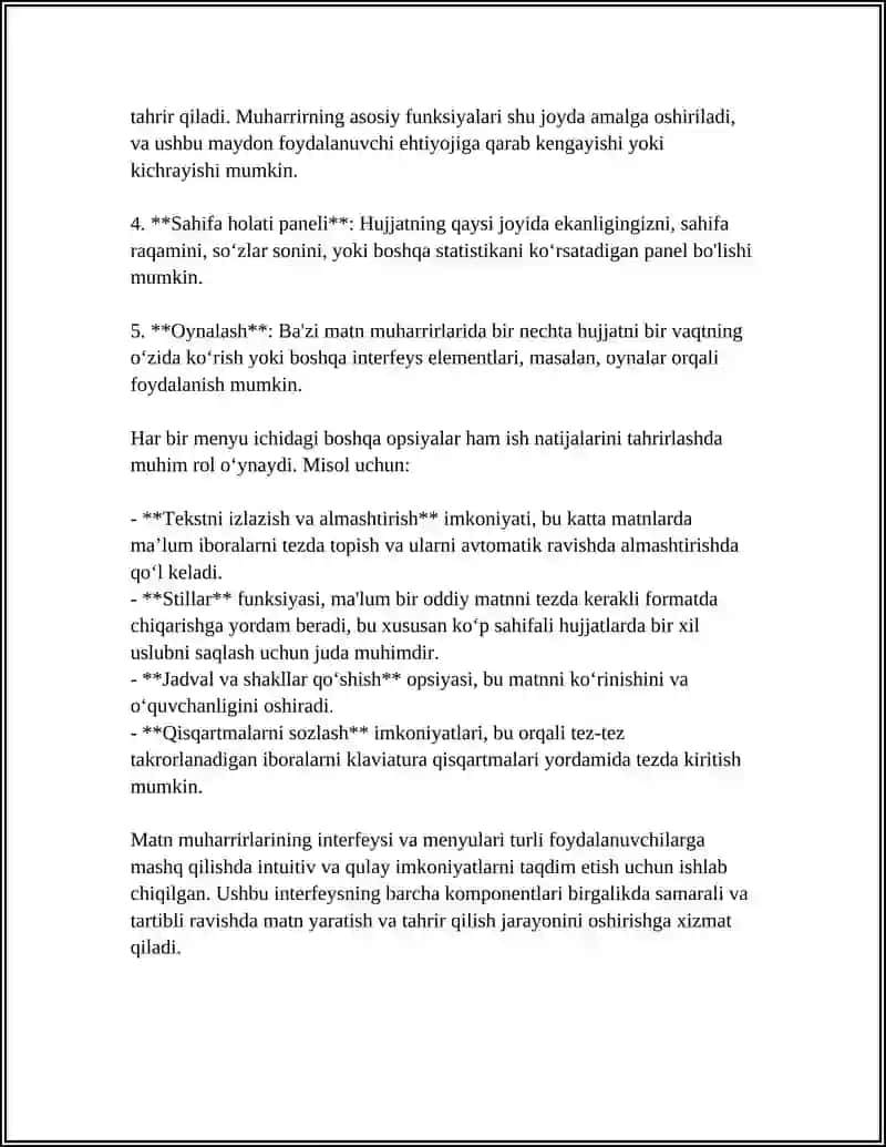 MATN MUHARRIRI BILAN ISHLASH ASOSLARI 4