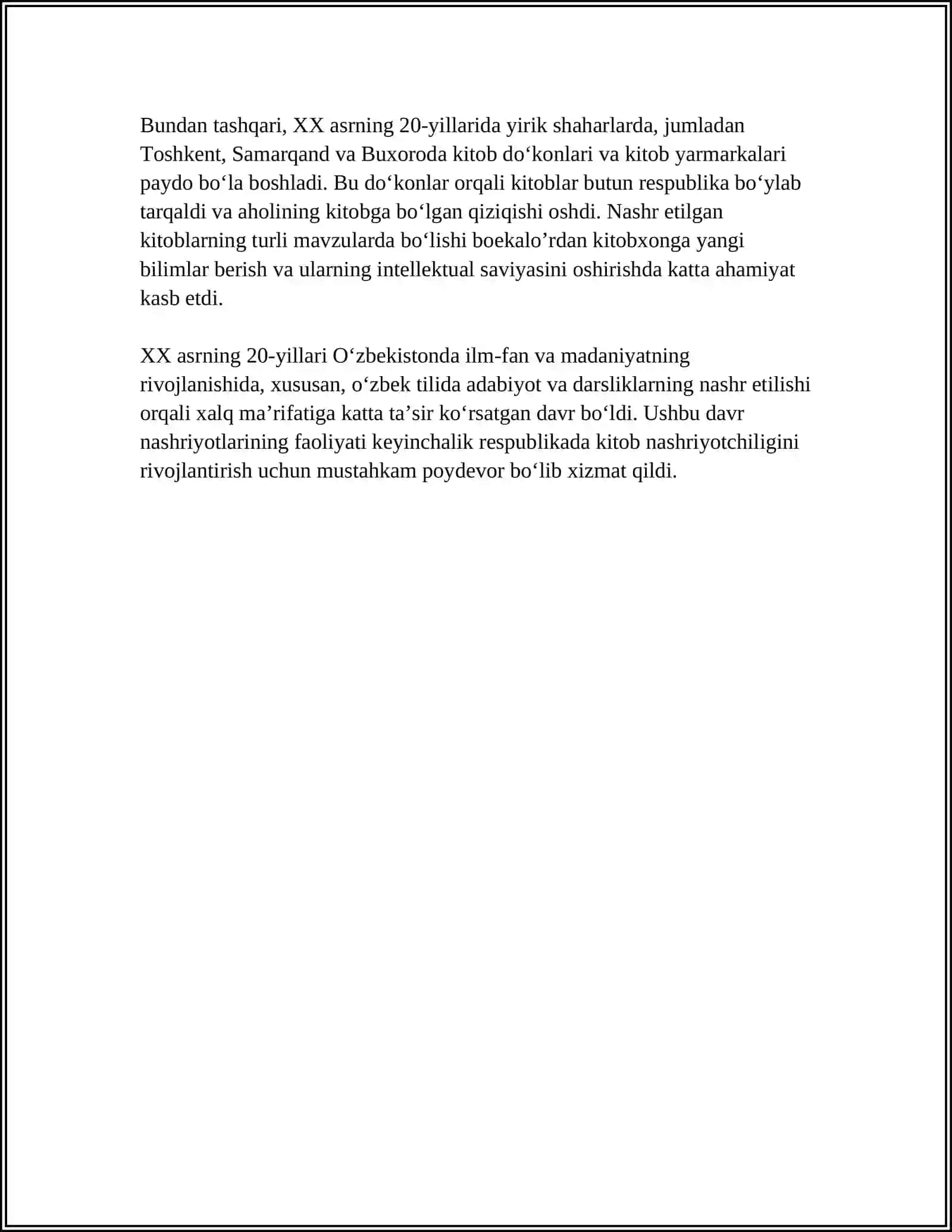 XX ASRNING 20-30-YILLARIDA OʻZBEKISTONDA KITOB NASHRIYOTCHILIK ISHI 4