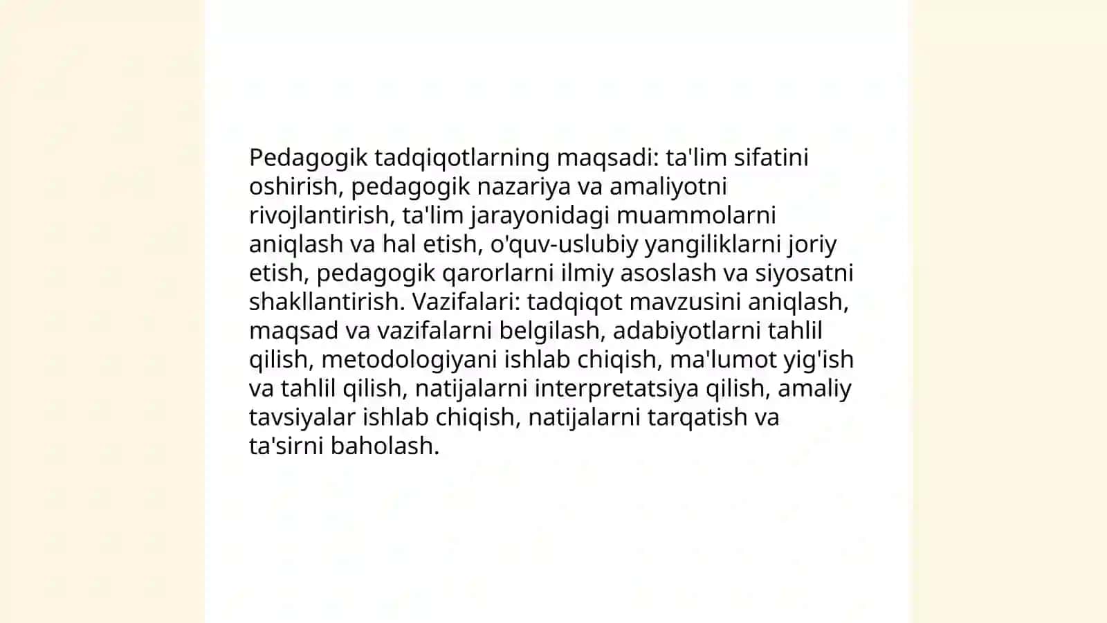 Pedagogik tadqiqotlarning mazmuni va mohiyati 4