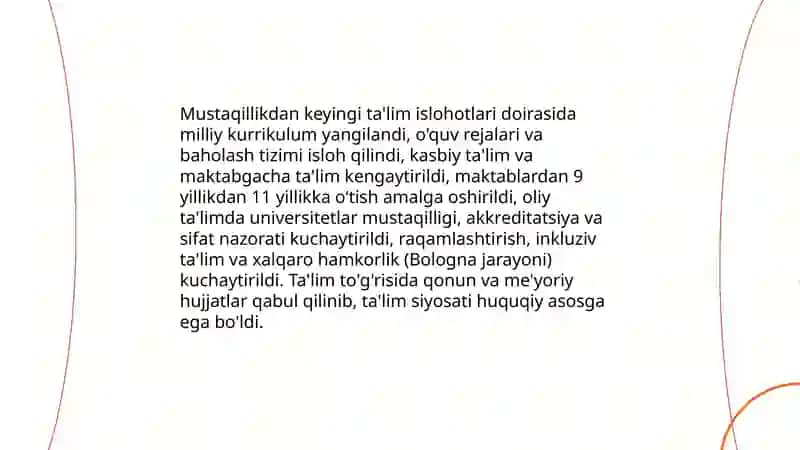 Mustaqil O'zbekistonda ta'lim va fikrlar taraqqiyoti 4