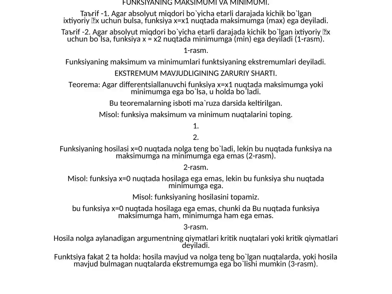 FUNKSIYANI TЕKSHIRISH.FUNKSIYANING O`SISHI VA KAMAYISHI 4