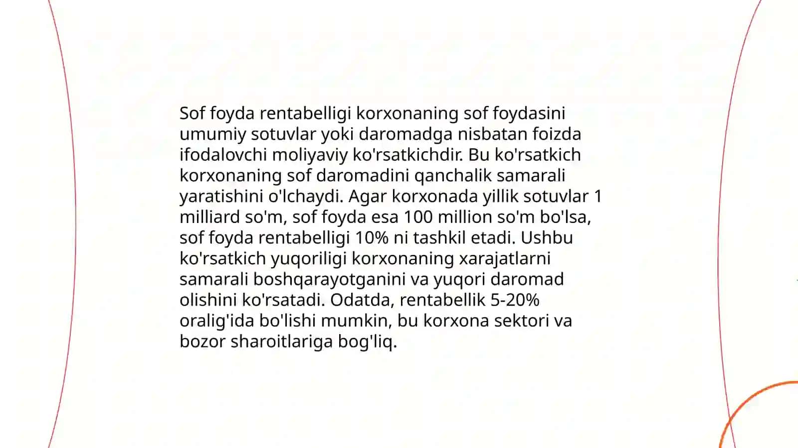 Rentabellik ko'rsatkichlari tahlili 4
