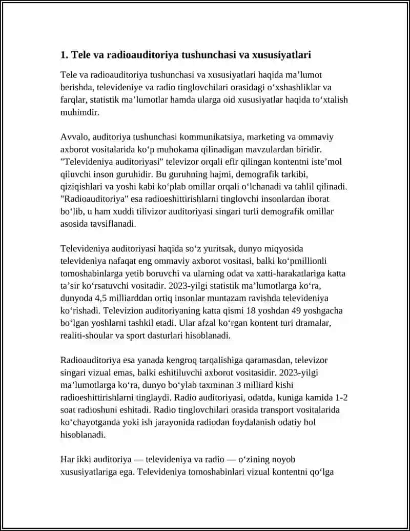 TELE VA RADIOAUDITORIYA HAMDA UNI O´RGANISH METODLARI 4