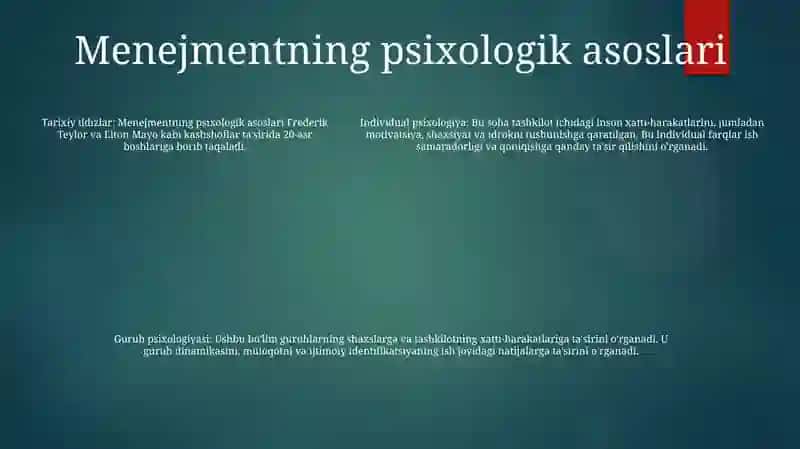 Boshqaruv Psixologiyasi 4