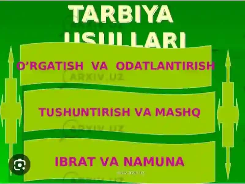 Pedagogik faoliyatda tarbiyat usullari va vositalaridan foydalanish imkoniyatlari 4