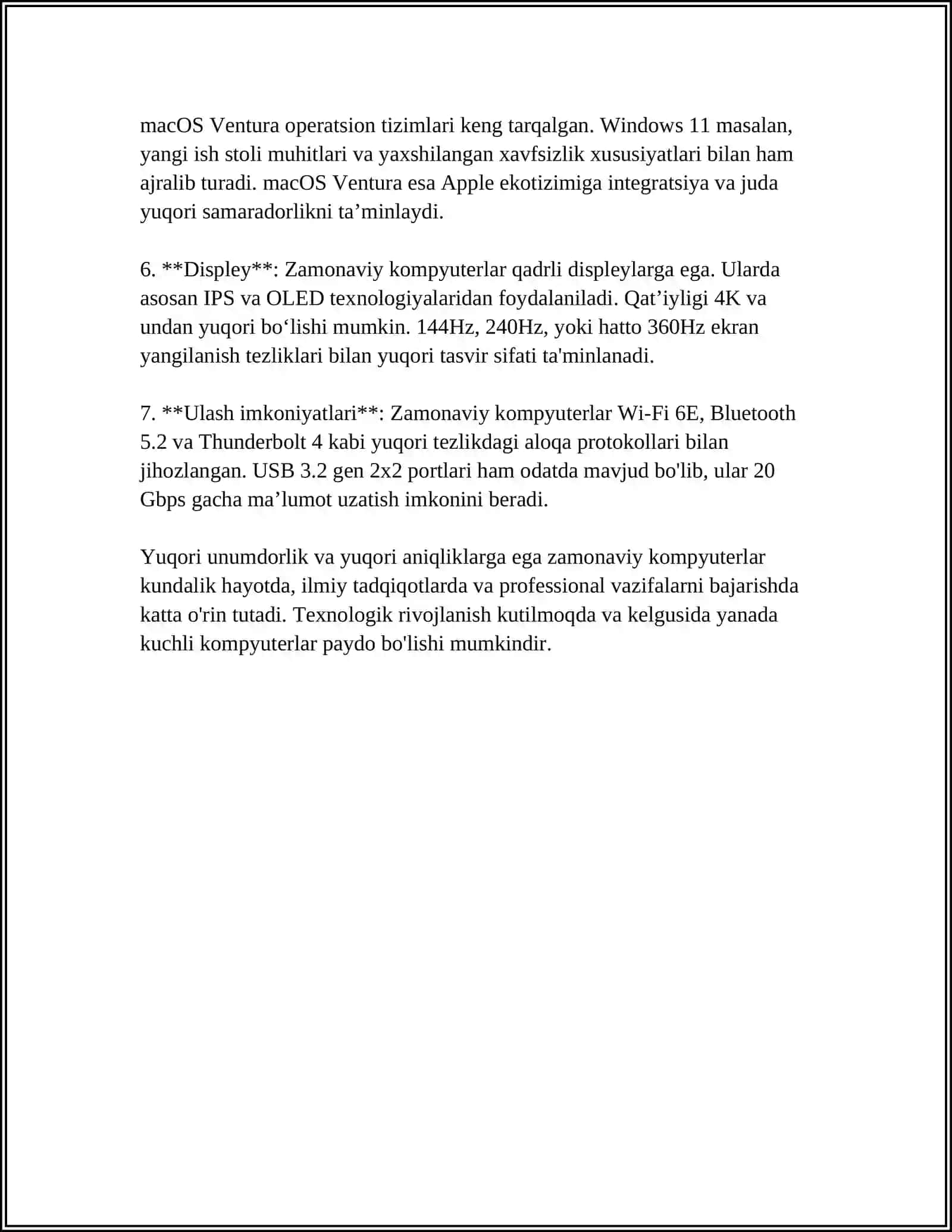 ZAMONAVIY KOMPYUTERLAR,ULARNING TURLARI VA TUZILISHI 4