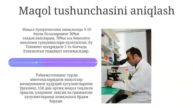 Maqollarning Tarbiyaviy Ahamiyatini Baholashga Qaratilgan Test Va Savolnomalarni Ishlab Chiqish 4