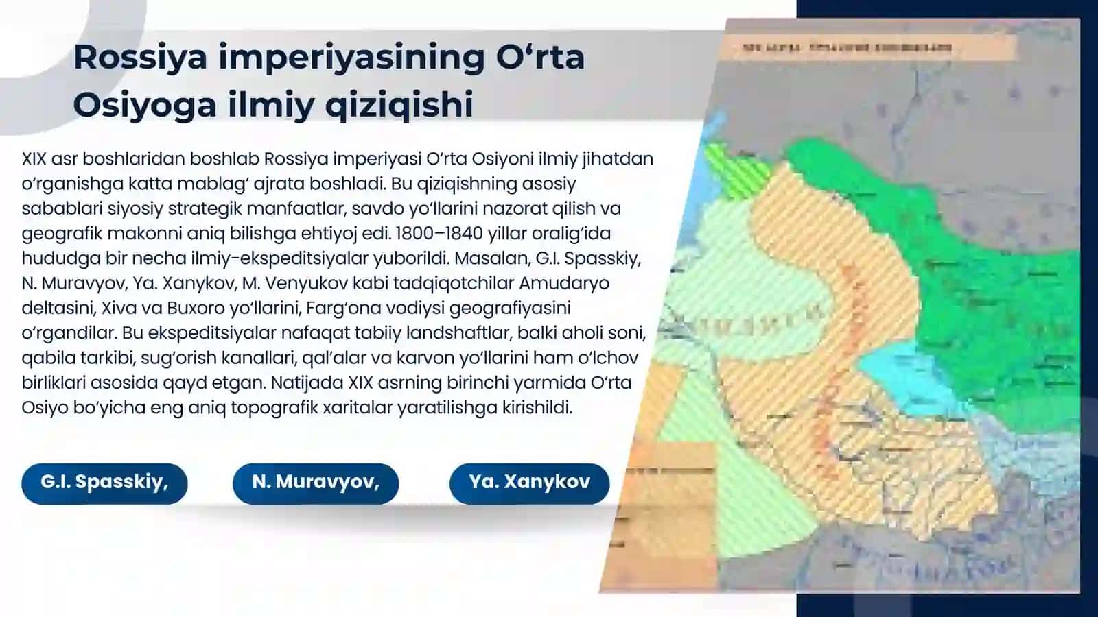 XVIII - XIX asr birinchi yarmida oʻrta osiyo tarixiy geografiyasi va kartografik tadqiqotlar 4