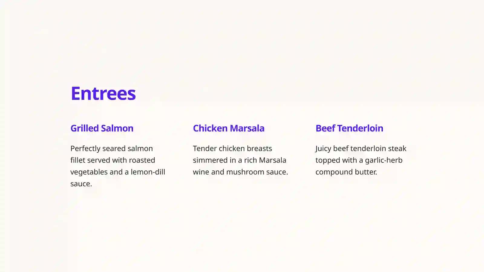 Types of Food and Menu 4