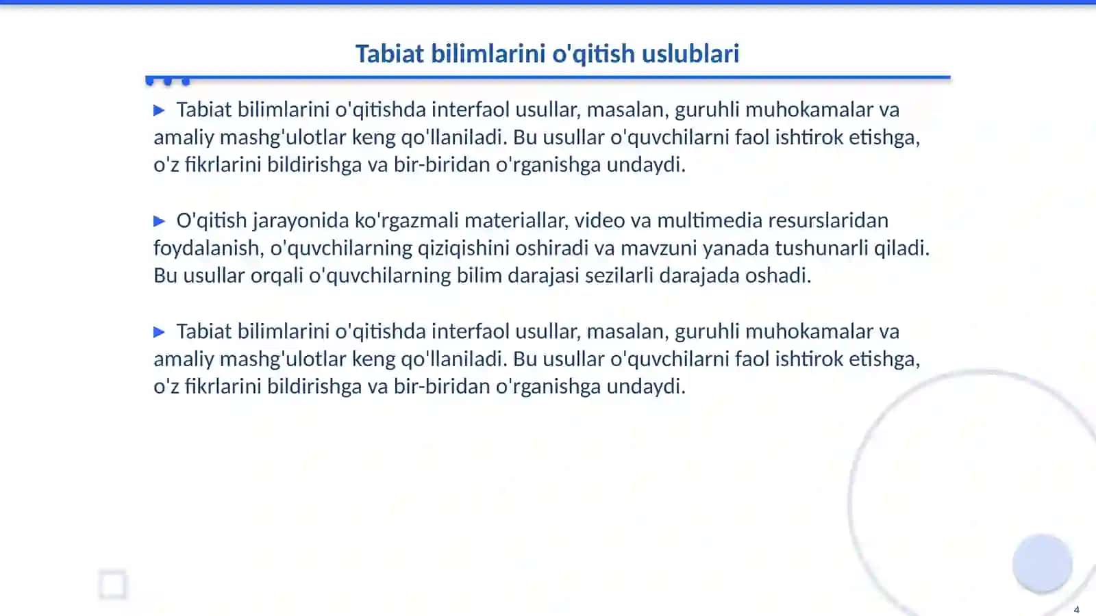 Tabiat bilan tanishtirish ishlariga raxbarlik qilish 4