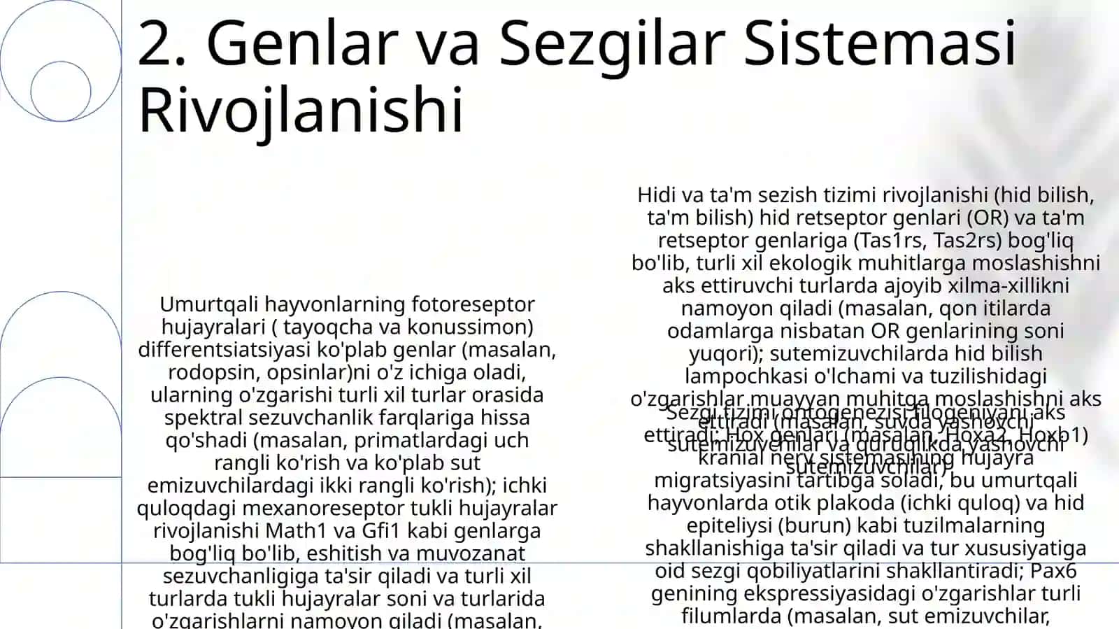 Asab tizimi va sezgi organlari onto-filogenezi 4