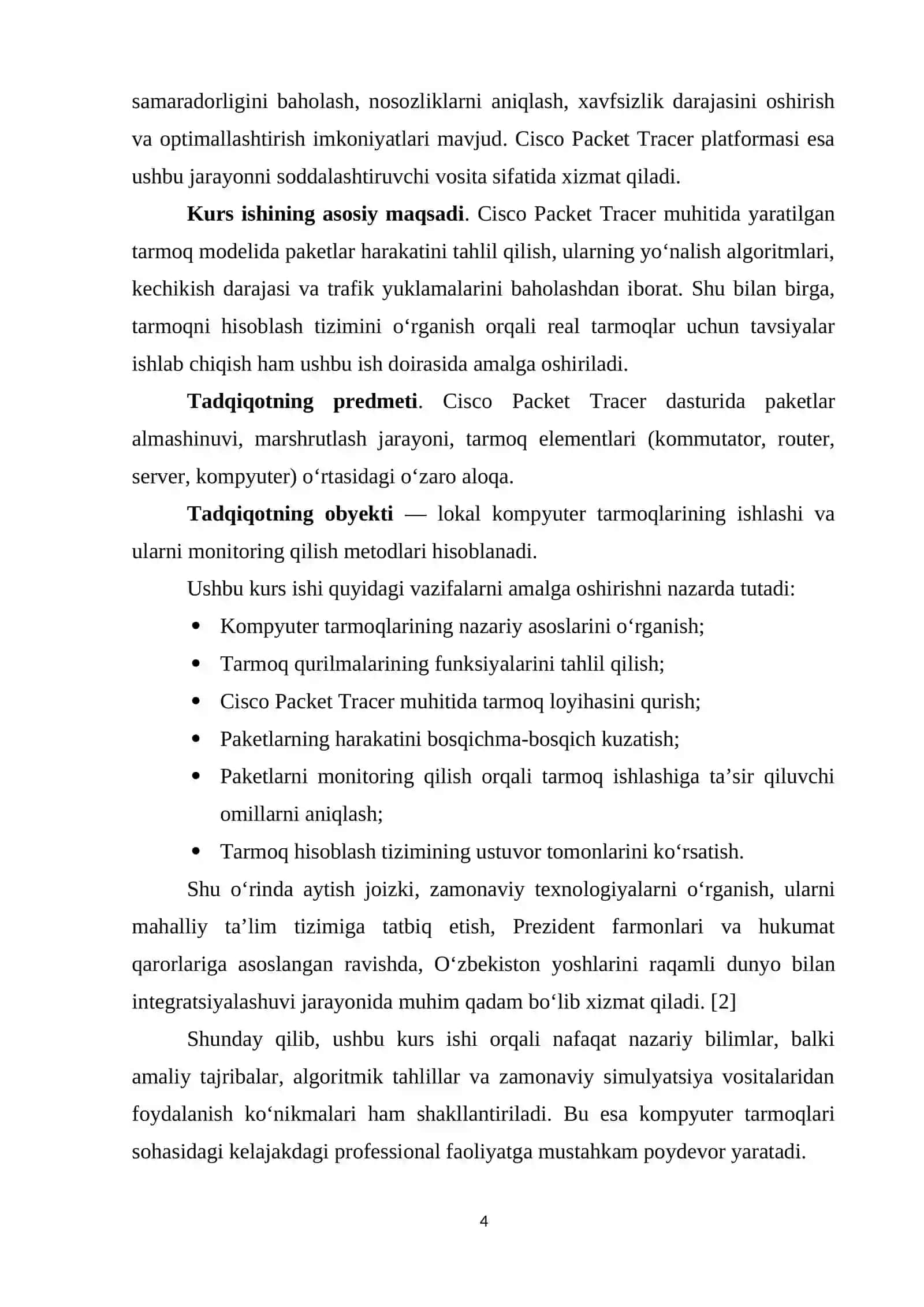 Kompyuter tarmoqlarida paketlar va hisoblash tizimi 4