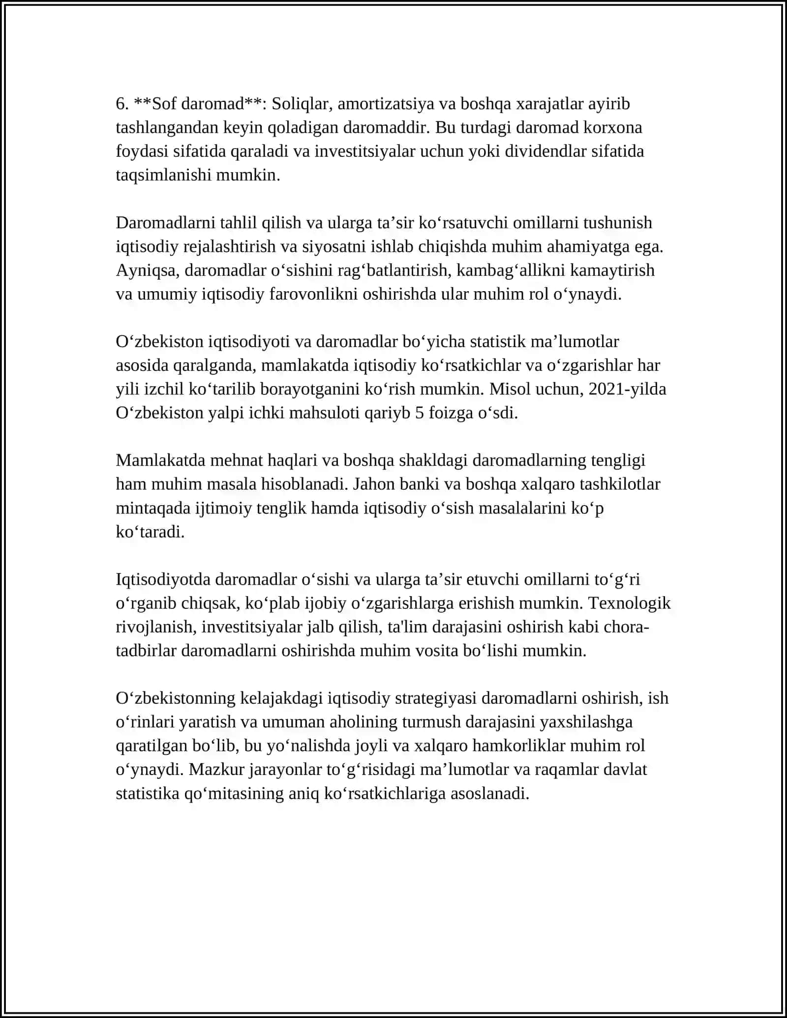 DAROMADLAR VA TUZATUVCHI O’TKAZMALAR 4