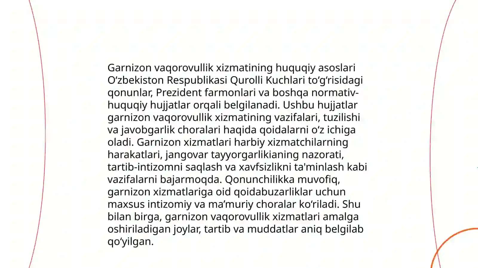 Garnizon va qorovullik xizmatini oʻtash va tashkil etish 4