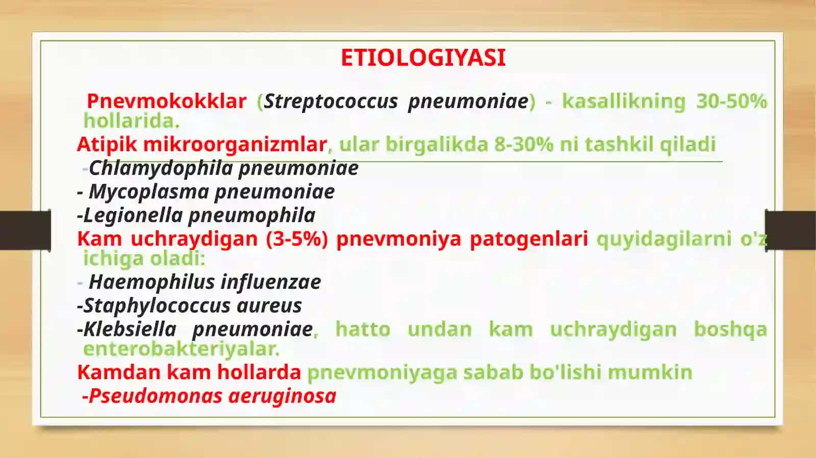 Pnevmoniya - Shifoxonadan tashqari pnevmoniyaning zamonaviy diagnostikasi va davolash standartlari 4