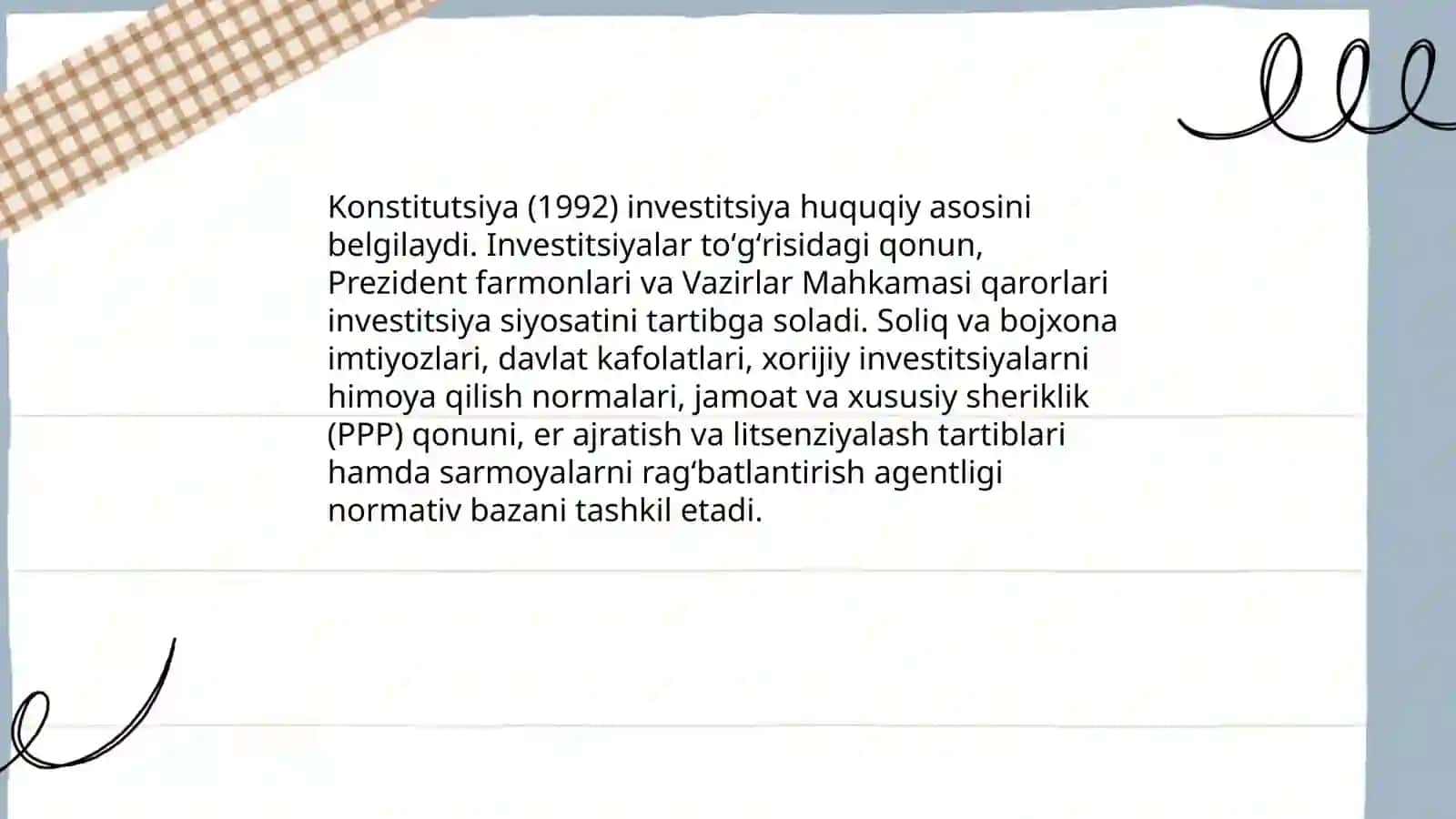 O‘zbekiston Respublikasi investitsiya siyosati, Investitsiya funksiyasi va omillari 4