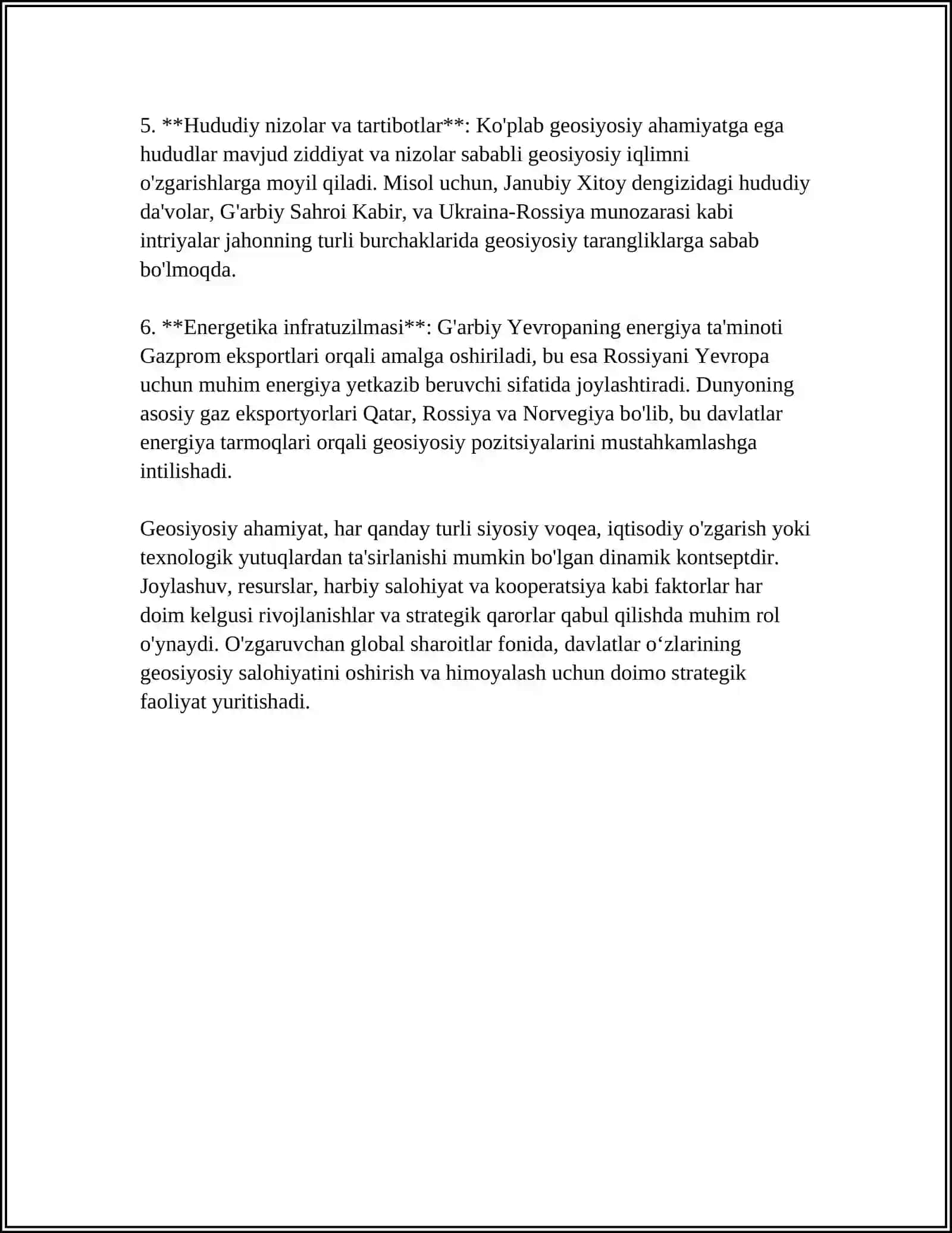 O‘ZBEKISTONNING MARKAZIY OSIYODA TINCHLIK VA BARQARORLIKNI TA’MINLASHDAGI O‘RNI 4