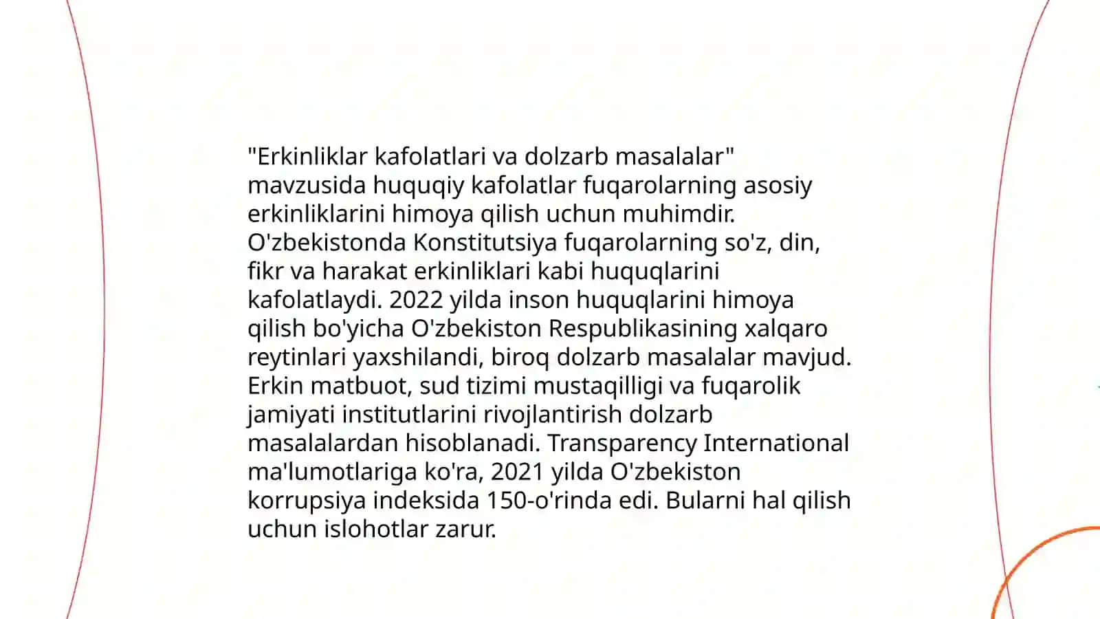 Yangi Oʻzbekistonda inson huquqlari va erkinliklari kafolatining yaratilishi 4