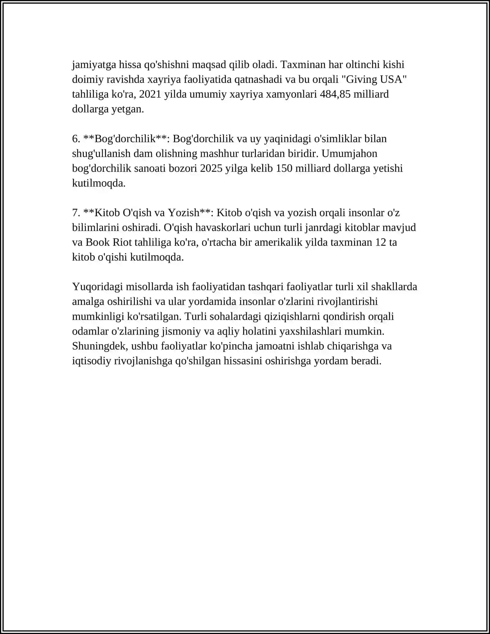 SINFDAN TASHQARI ISHLAR 4
