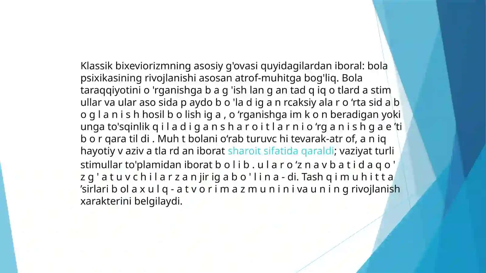 Uotsonning bexevioristik nazariyasi 4