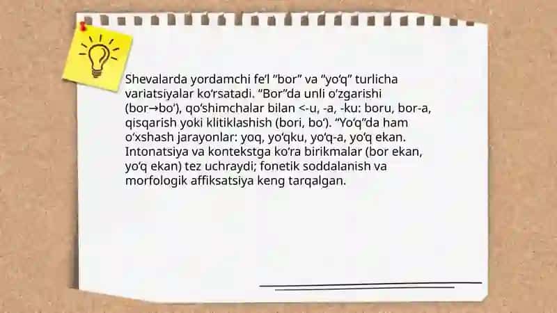 Shevalarda yordamchi so‘zlar. Oʻzbek shevalarida 4