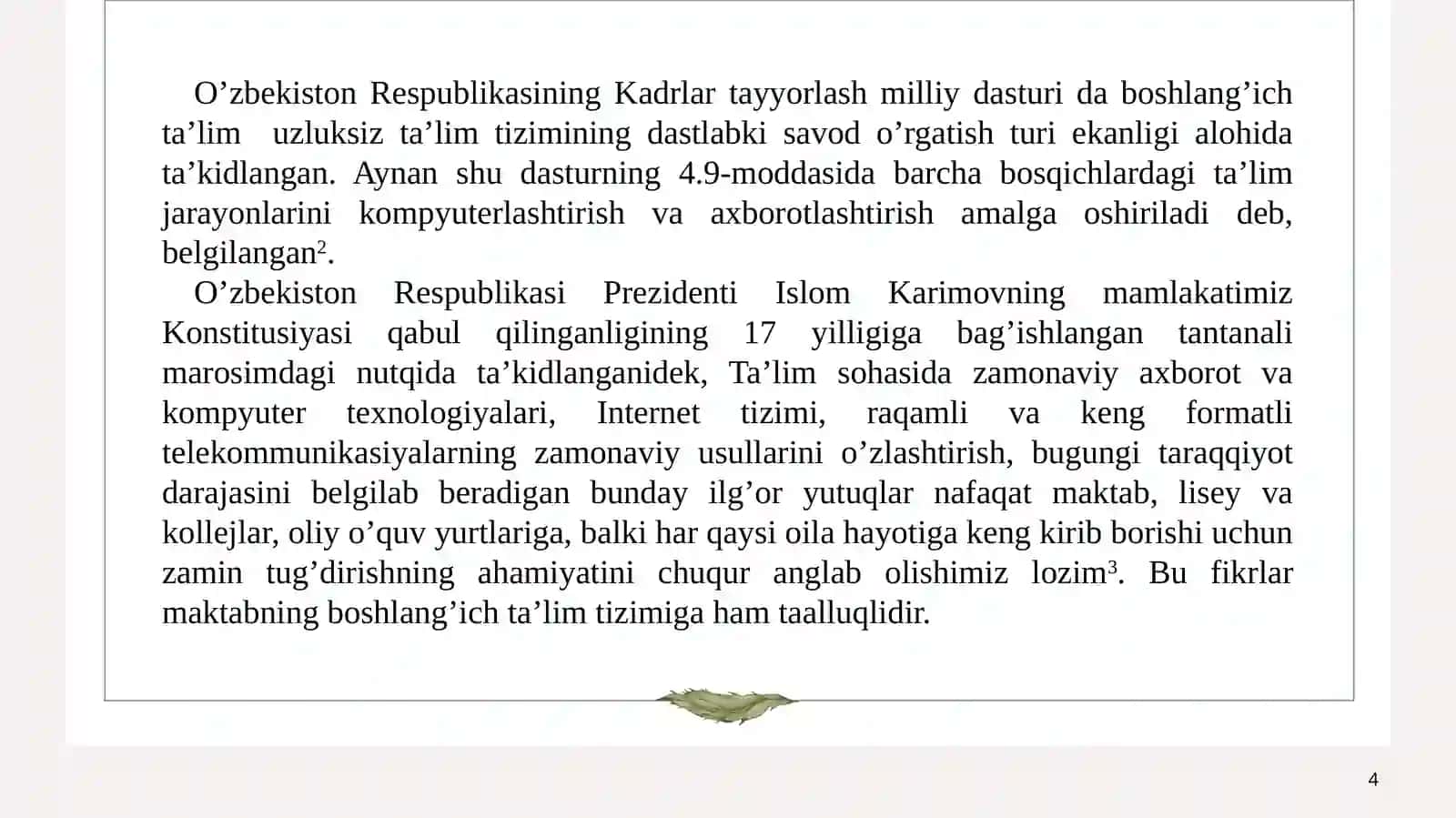 UMUMTA’LIM MAKTABLARIDA ONA TILINI O’QITISHDA O’QUVCHILARDA LINGVISTIK VA NUTQIY KOMPETENSIYALARNI RIVOJLANTIRISH YO’LLARI 4
