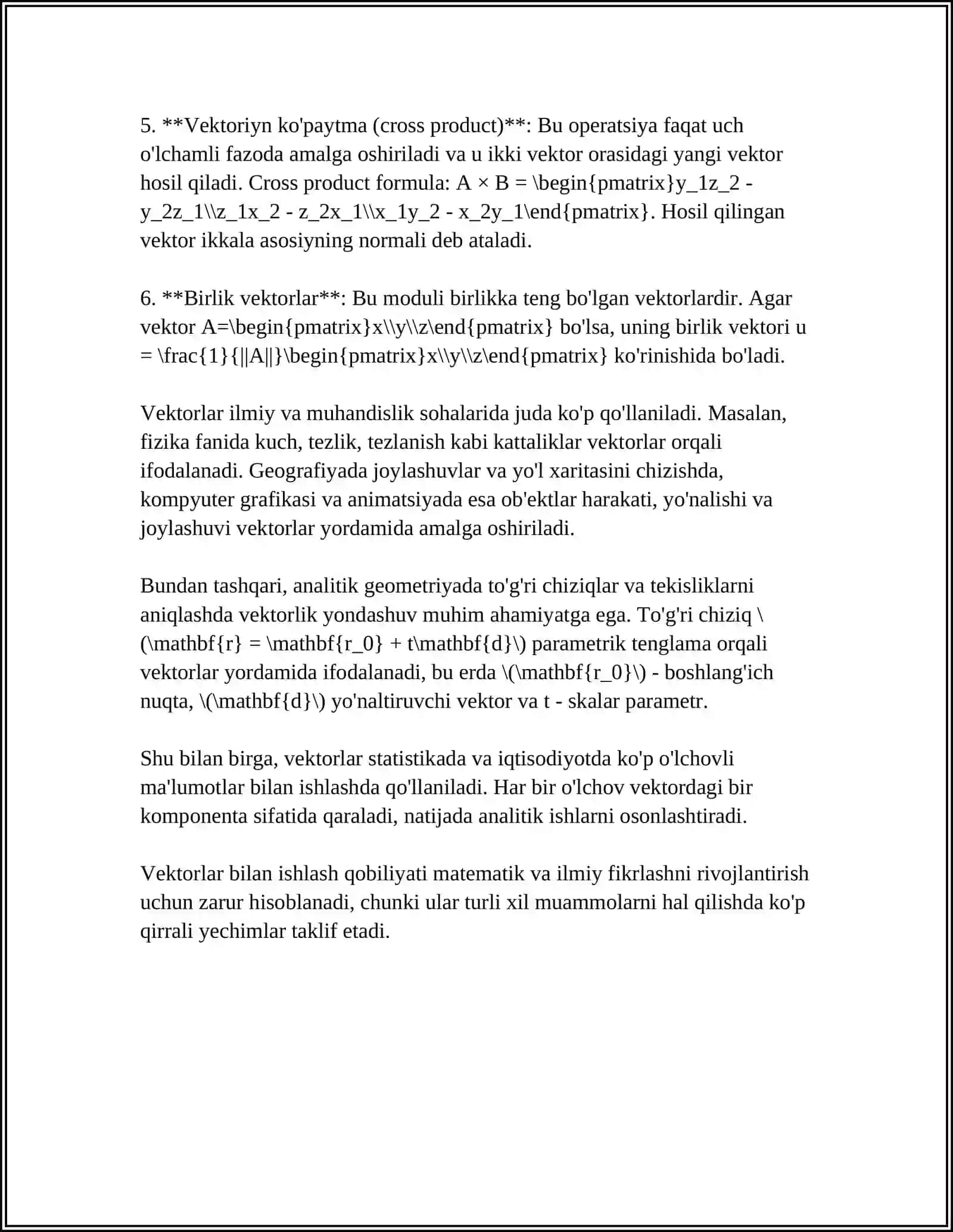 VEKTORLARNI TASHKIL ETISH(C++ DASTURIDA) 4