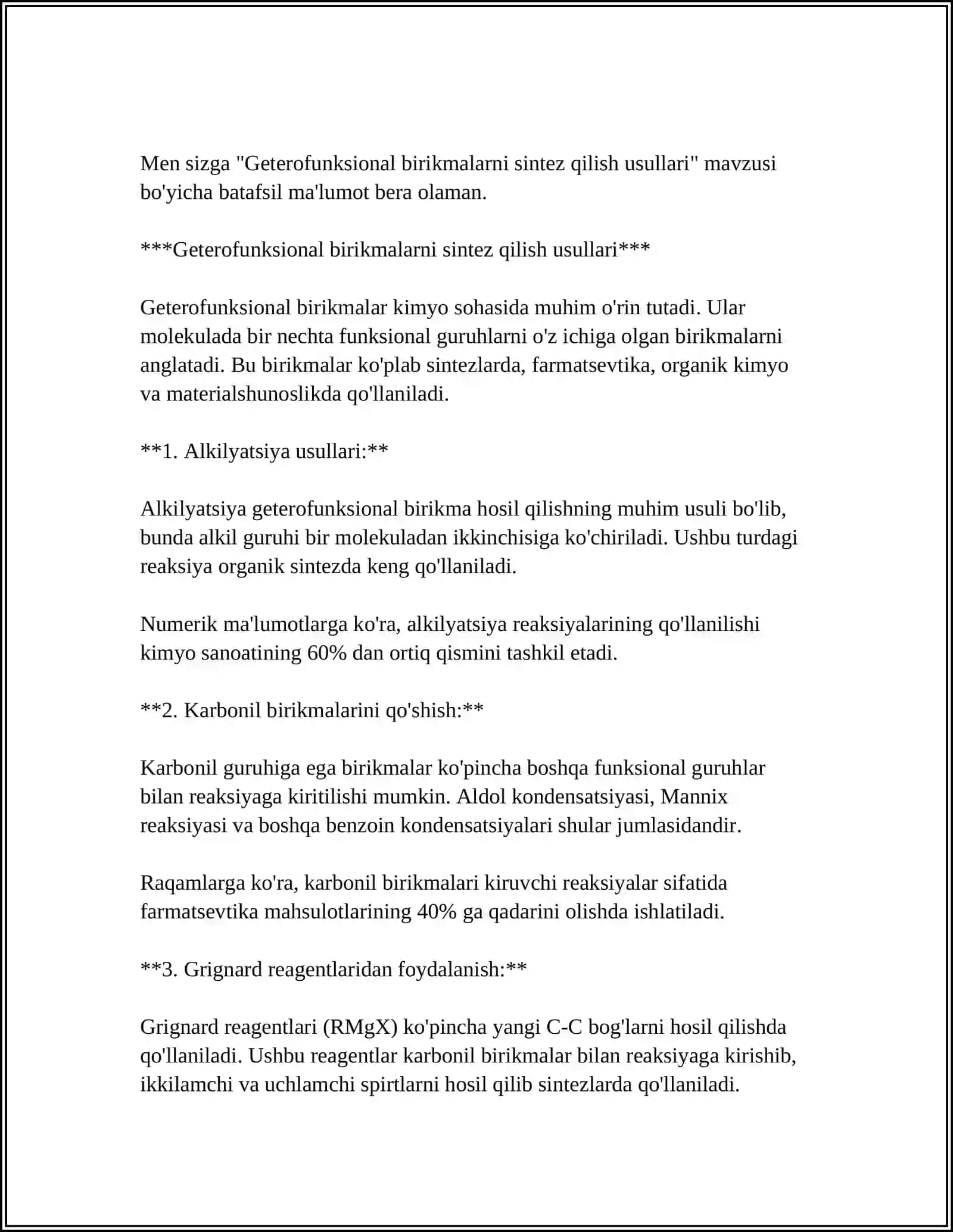 POLI VA GETEROFUNKSIONAL BIRIKMALAR-METABOLITLAR VA DORIVOR PREPARATLAR SIFATIDA 4