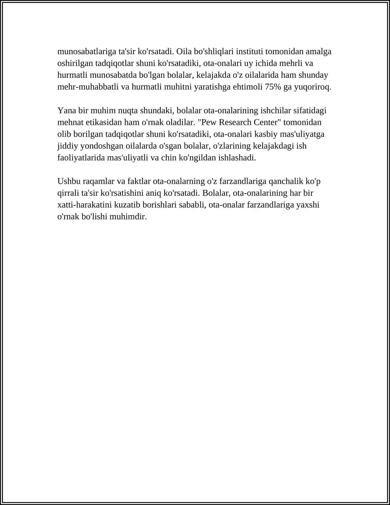 TENGDOSHLAR BILAN MUNOSABATLARNI RIVOJLANTIRISHDA OTA-ONALARNING ROLI 4