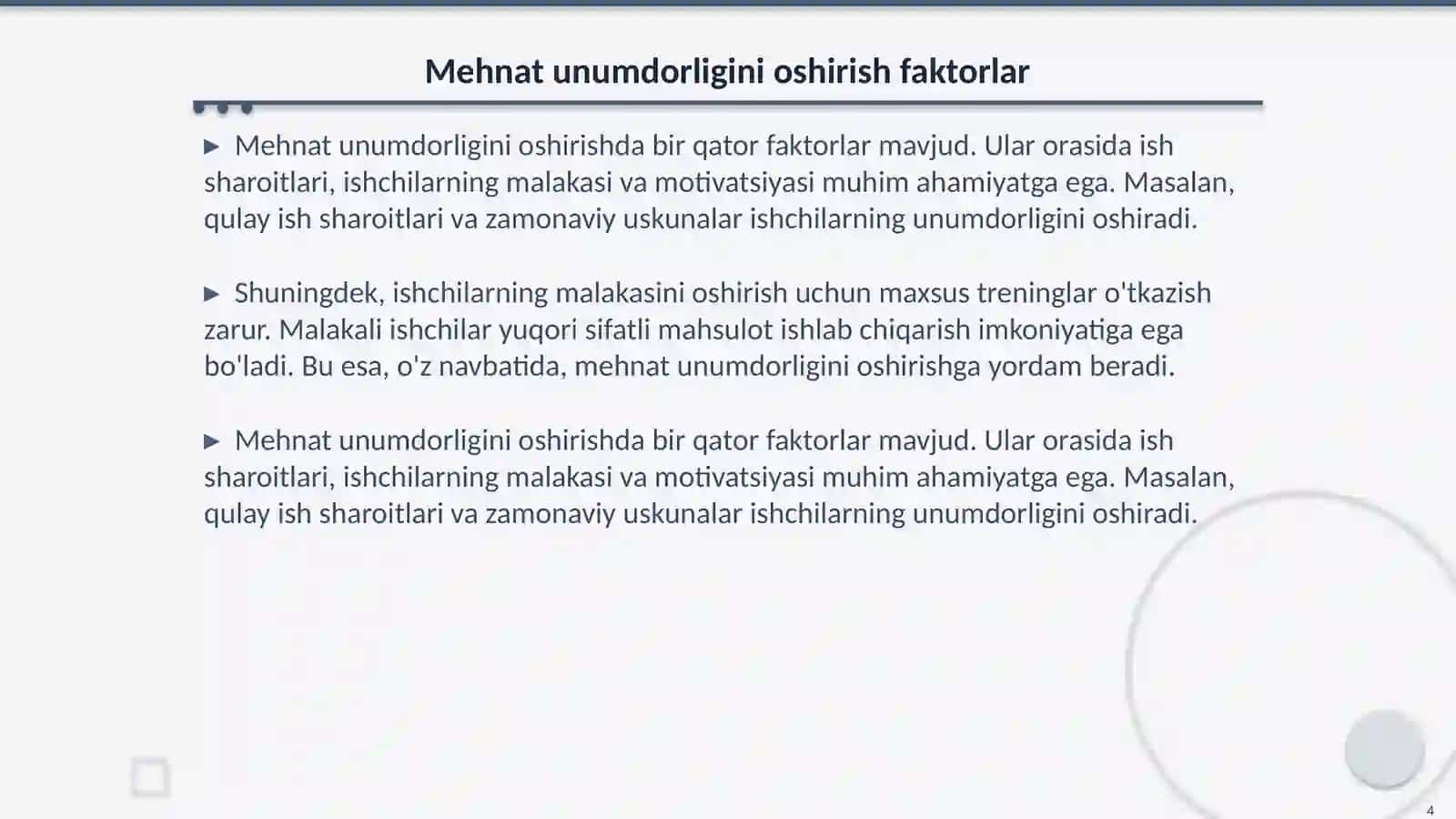 Mehnat unumdorligi 4