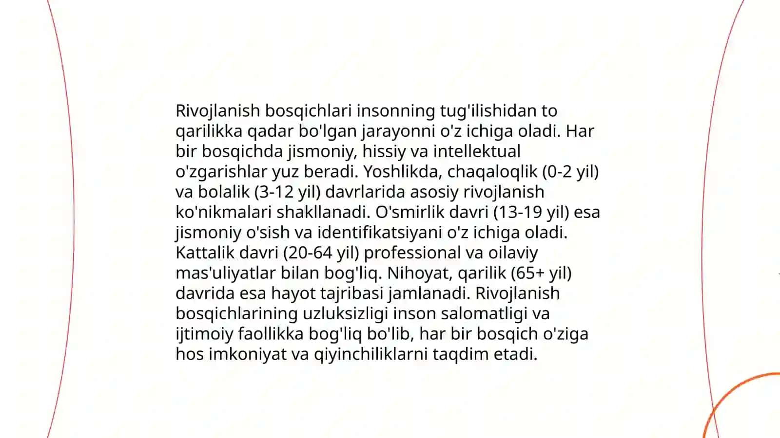 Taraqqiyot psixologiyasi rivojlanishning uzluksizligi va o'zgarishi 4