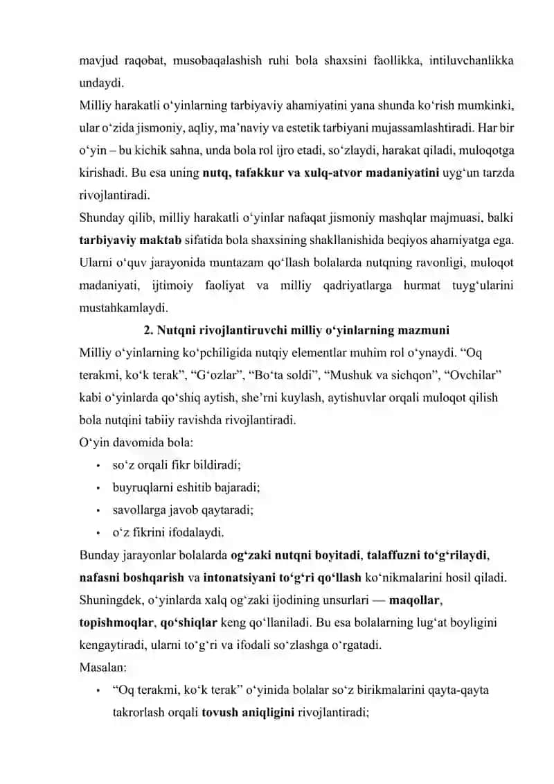 Nutqni rivojlantiruvchi milliy va harakatli o‘yinlarni o‘rgatish 4