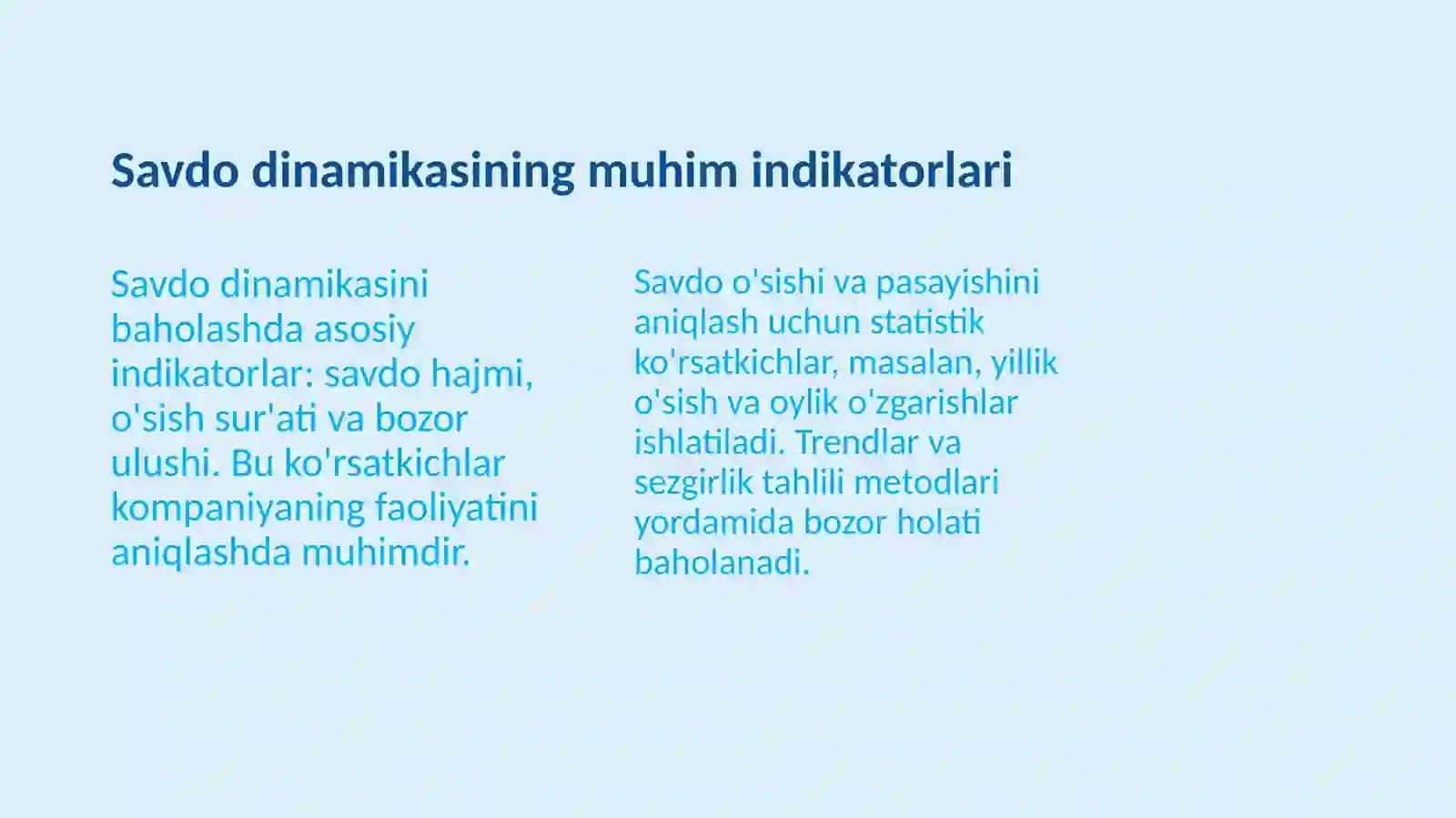 Kompaniyaning savdo dinamikasini tahlil qilish 4