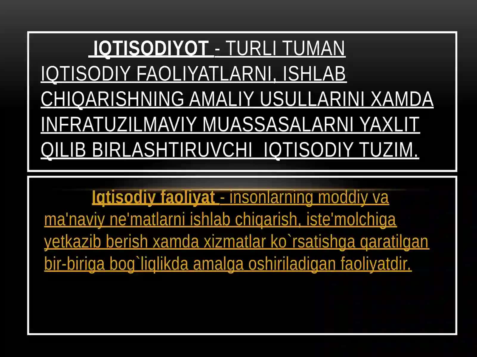 IQTISODIYOT NAZARIYASI FANINING PREDMETI , MAQSADI VA VAZIFALARI. 4