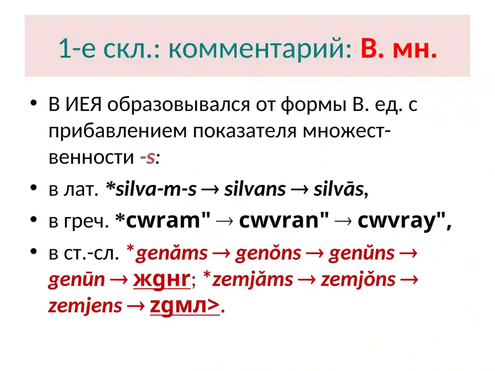Морфология старославянского языка (3) Склонение имён существительных 4
