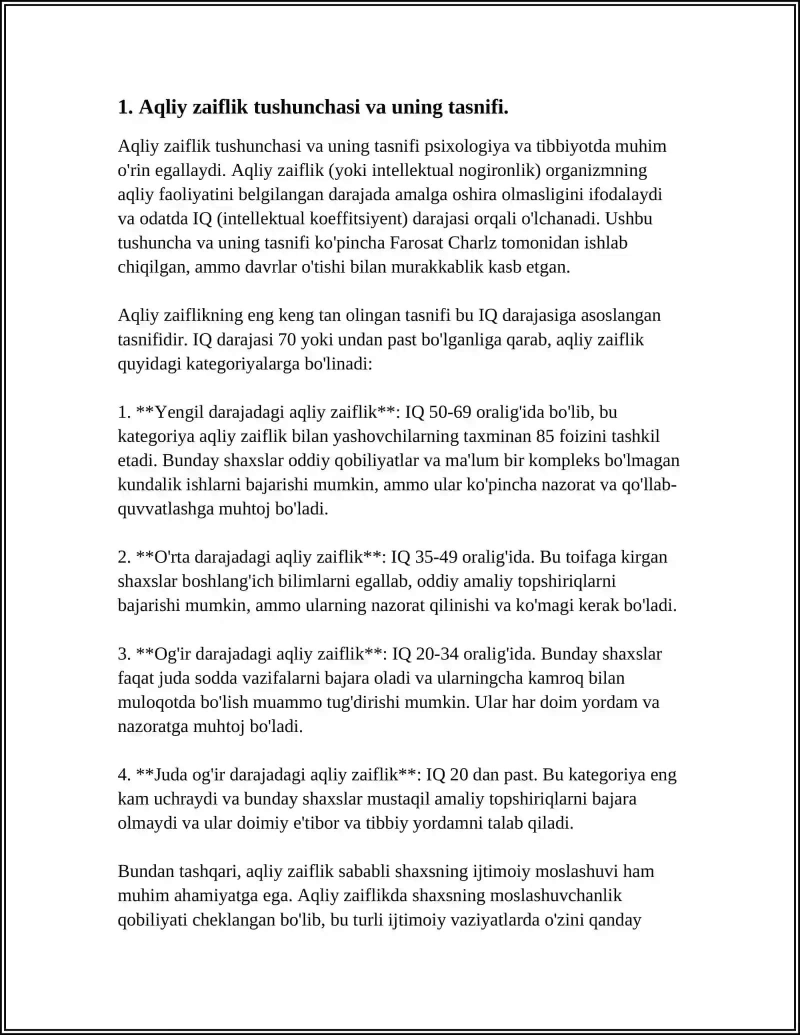 AQLIY ZAIF VA MEYORDA RIVOJLANAYOTGAN BOLALAR NUTQIY RIVOJLANISHINI TAVSIFLASH 4