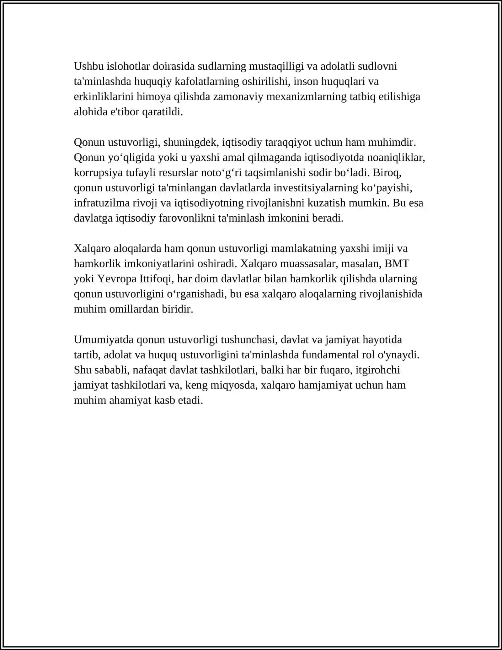 O'ZBEKISTONDA QONUN USTUVORLIGINI TAʼMINLASHNING DEMOKRATIK ASOSLARI 4