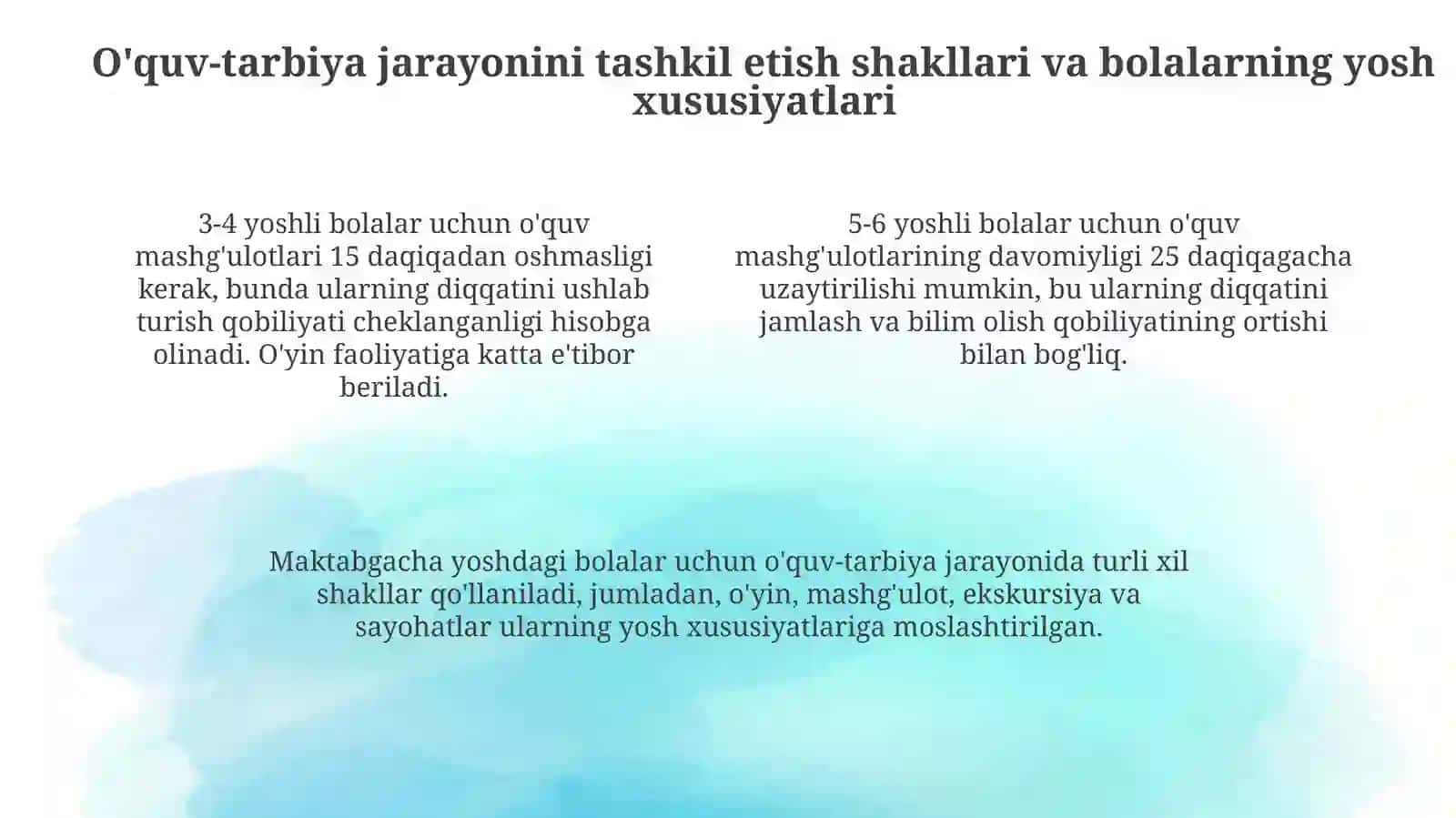 Maktabgacha taʼlim tashkilotlarida oʻquv faoliyatini tashkil qilish 4